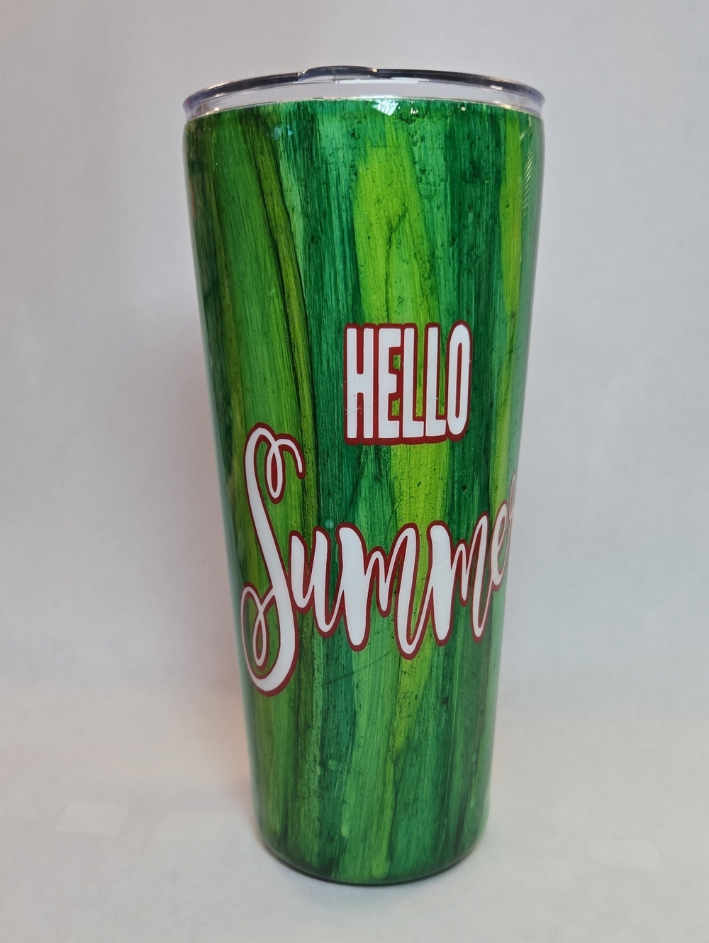 Hello Summer Green Travel Tumbler - Watermelon Design